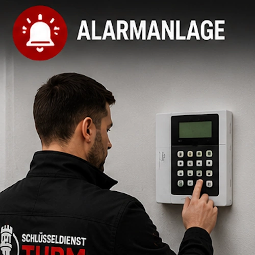 Alarmanlage Installation durch Schlüsseldienst Mitarbeiter