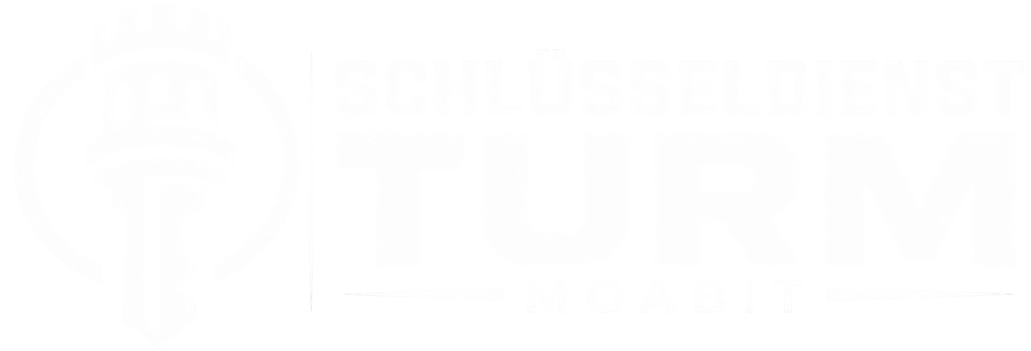 Firmenlogo in weiss Schlüsseldienst Turm Moabit