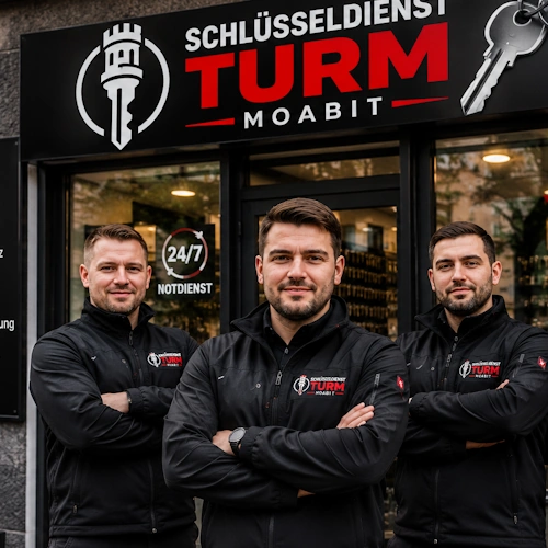 Team vor dem Laden Schlüsseldienst Turm